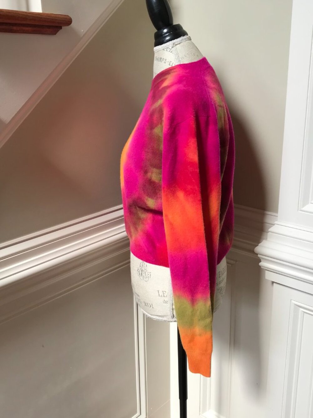 The Elder Statesman Tunnel Tie Dye Sweater Womens Medium Pink Crew Neck Jumper - Picture 8 of 12